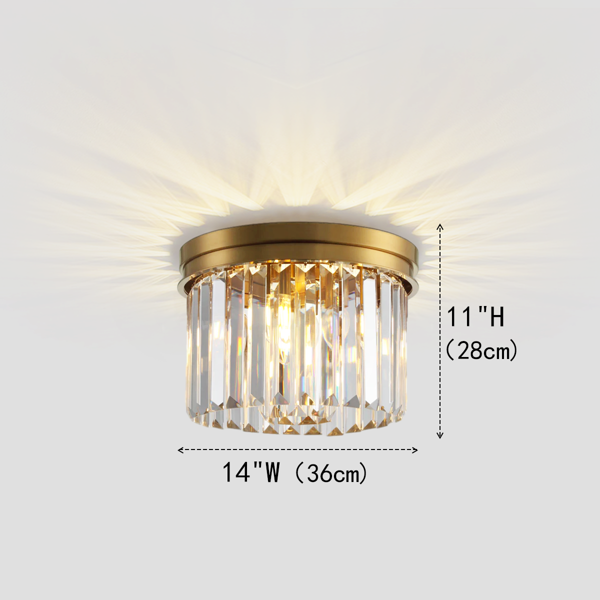 1920s Olion 1-Tier Crystal Round Flushmount