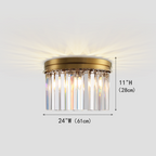 1920s Olion 1-Tier Crystal Round Flushmount