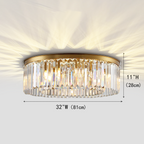 1920s Olion 1-Tier Crystal Round Flushmount