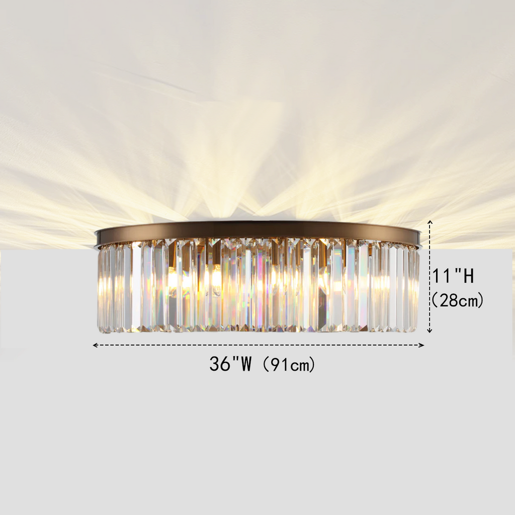 1920s Olion 1-Tier Crystal Round Flushmount