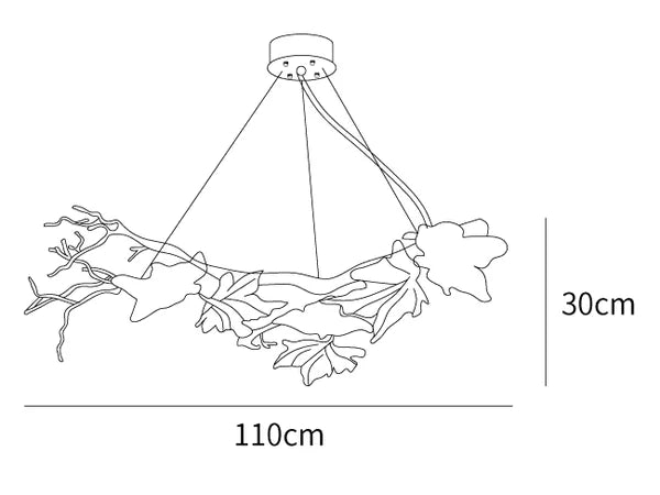 Folio Branch Brass Chandelier - kimoylights