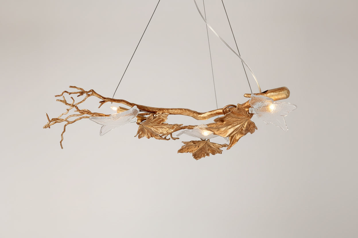 Folio Branch Brass Chandelier - kimoylights