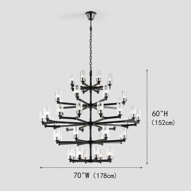 Foyer 5-Tier Crystal Chanderlier 70" W -kimoylights