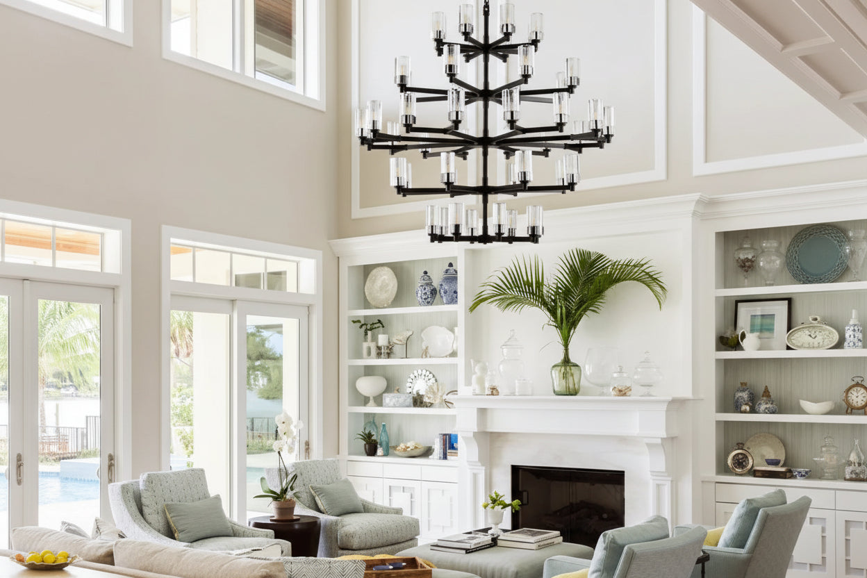 Foyer 5-Tier Crystal Chanderlier 70" W -kimoylights