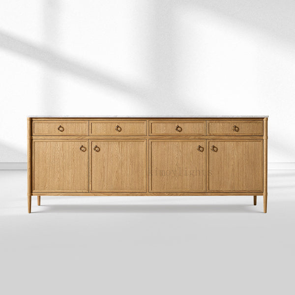 Fraboutiq Marble 4-door Sideboard with Drawers