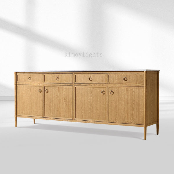 Fraboutiq Marble 4-door Sideboard with Drawers