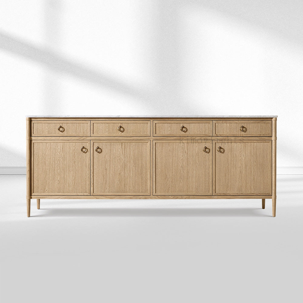 Fraboutiq Marble 4-door Sideboard with Drawers