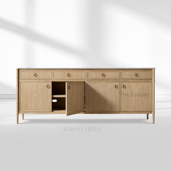 Fraboutiq Marble 4-door Sideboard with Drawers