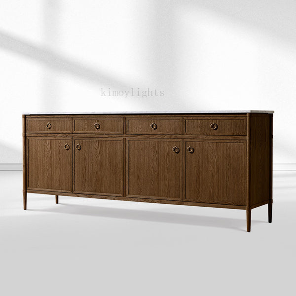 Fraboutiq Marble 4-door Sideboard with Drawers