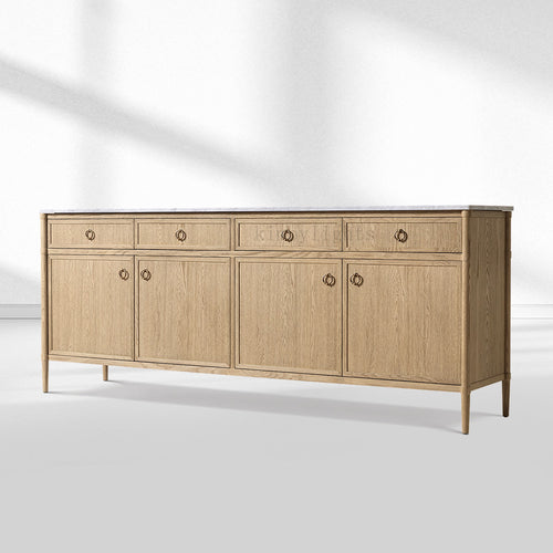 Fraboutiq Marble 4-door Sideboard with Drawers