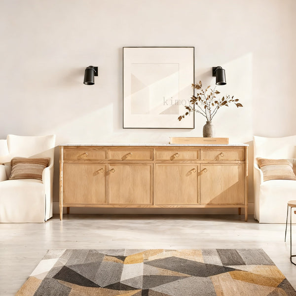 Fraboutiq Marble 4-door Sideboard with Drawers