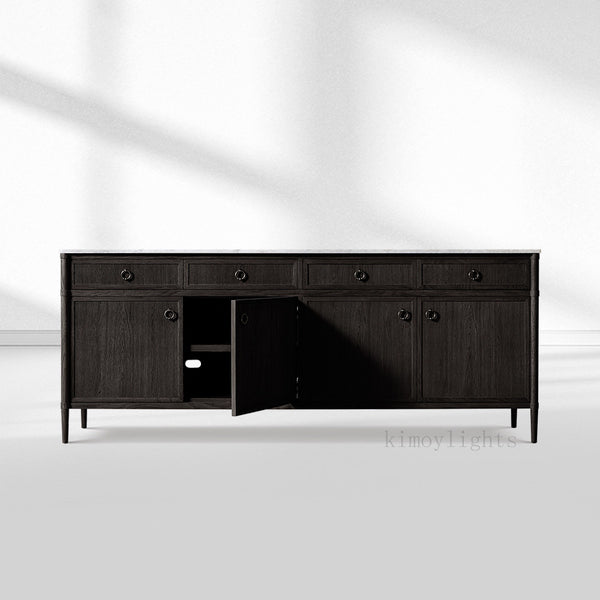 Fraboutiq Marble 4-door Sideboard with Drawers