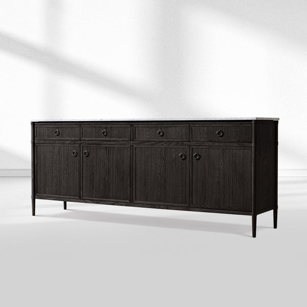 Fraboutiq Marble 4-door Sideboard with Drawers