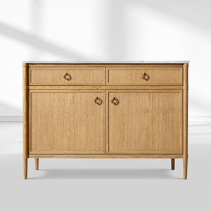 Fraboutiq Marble Double-Door Sideboard with Drawers