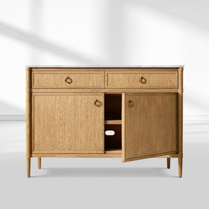 Fraboutiq Marble Double-Door Sideboard with Drawers