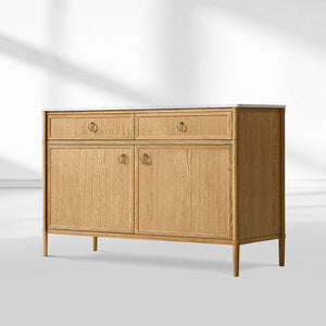Fraboutiq Marble Double-Door Sideboard with Drawers