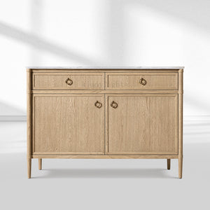 Fraboutiq Marble Double-Door Sideboard with Drawers