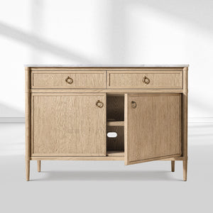 Fraboutiq Marble Double-Door Sideboard with Drawers