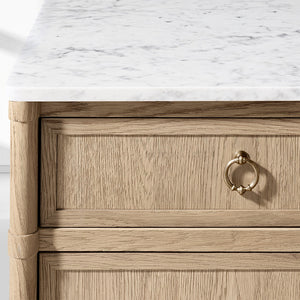 Fraboutiq Marble Double-Door Sideboard with Drawers