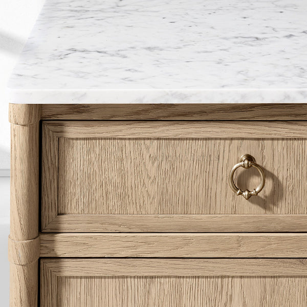 Fraboutiq Marble Double-Door Sideboard with Drawers