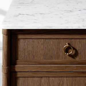 Fraboutiq Marble Double-Door Sideboard with Drawers