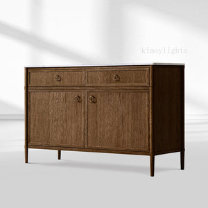 Fraboutiq Marble Double-Door Sideboard with Drawers