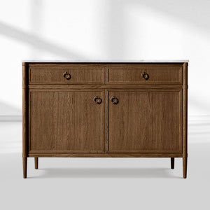Fraboutiq Marble Double-Door Sideboard with Drawers