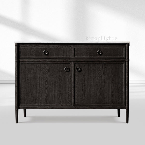 Fraboutiq Marble Double-Door Sideboard with Drawers