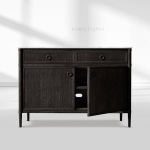 Fraboutiq Marble Double-Door Sideboard with Drawers