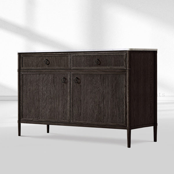 Fraboutiq Marble Double-Door Sideboard with Drawers
