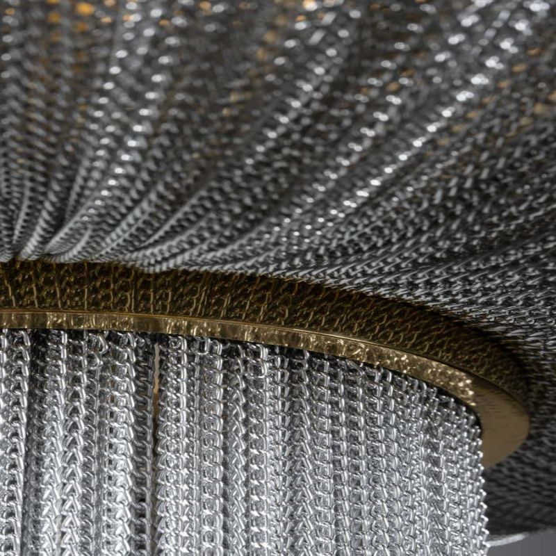 Modern Forever Chandelier, Oak, Aluminium Chain, Handmade Portugal by Greenapple -kimoylights