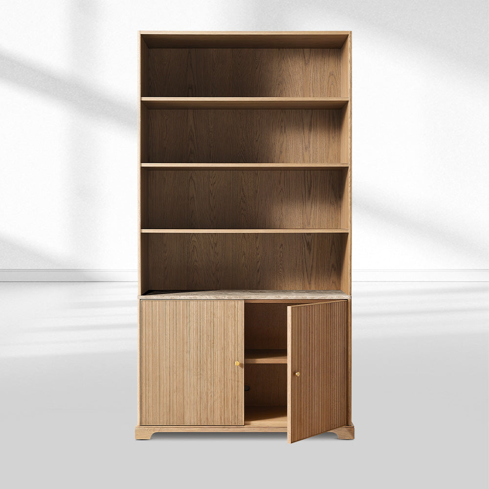 Genprestige Emperador Reeded Sideboard & Hutch