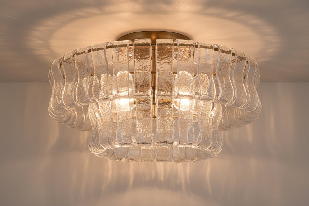 Ghiaccia 2-Tier Glass Round Flush Mount_001