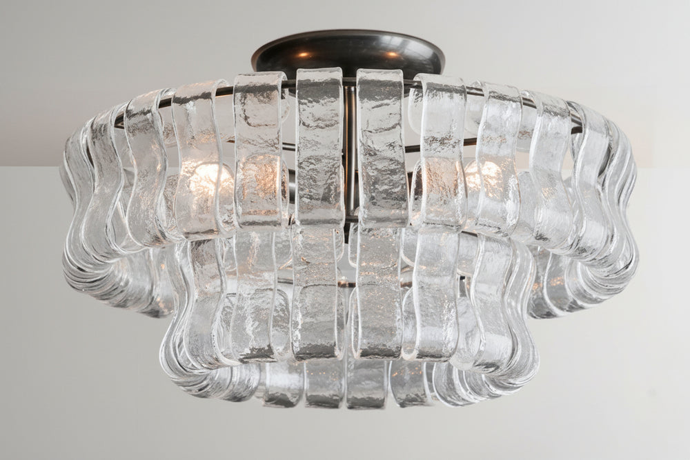 Ghiaccia 2-Tier Glass Round Flush Mount_001