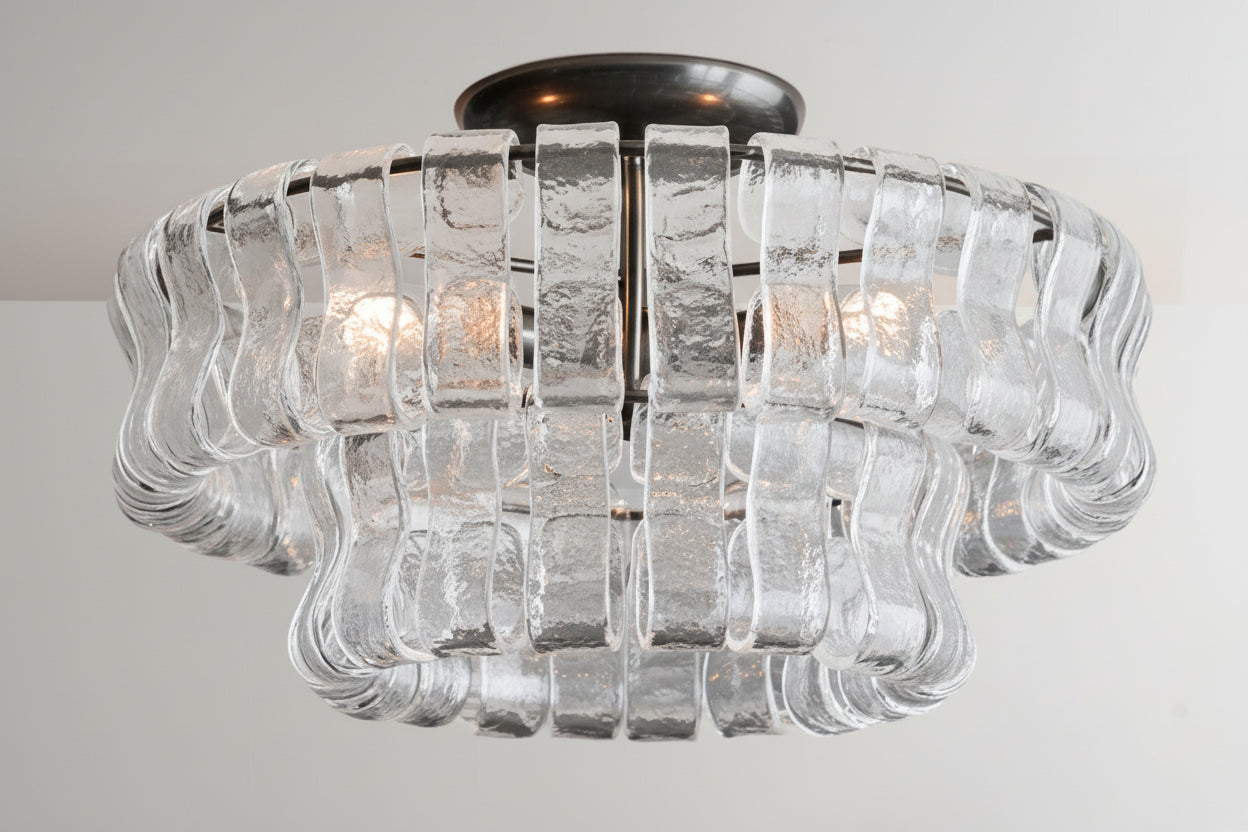 Ghiaccia 2-Tier Glass Round Flush Mount_002