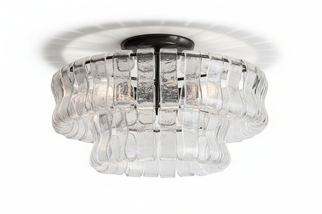 Ghiaccia 2-Tier Glass Round Flush Mount_007