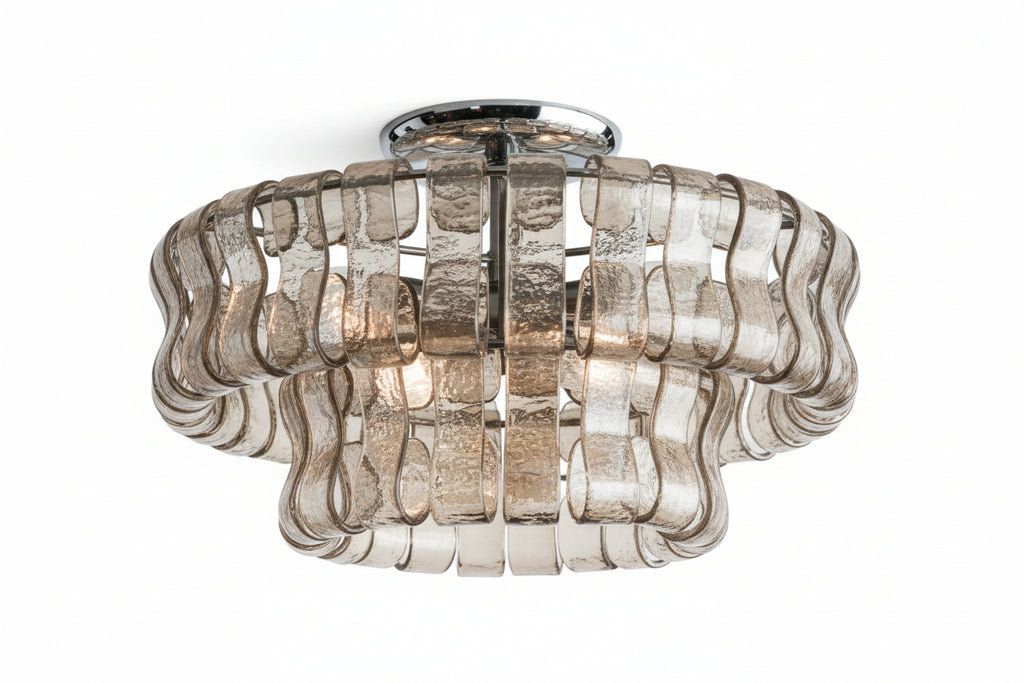 Ghiaccia 2-Tier Glass Round Flush Mount_008