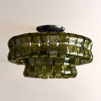 Ghiaccia 2-Tier Glass Round Flush Mount_012