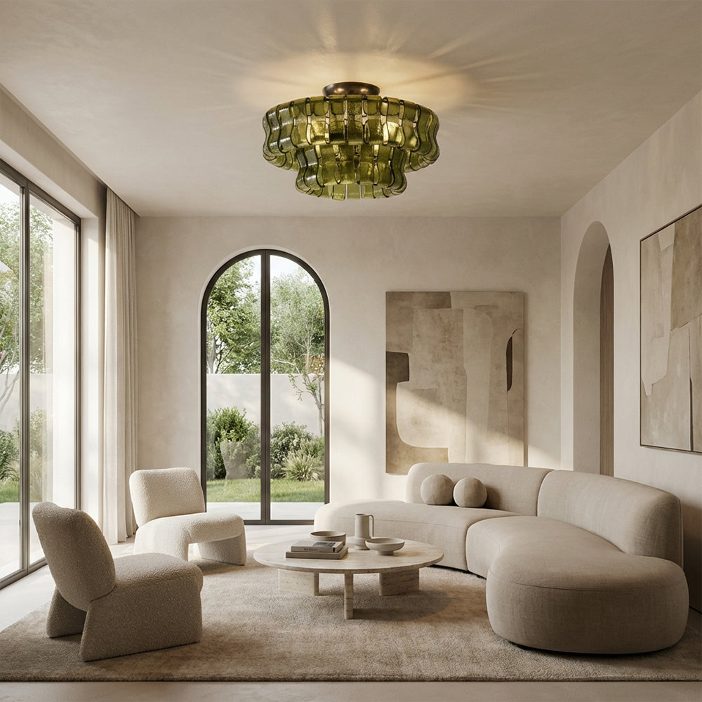 Ghiaccia 2-Tier Glass Round Flush Mount_017