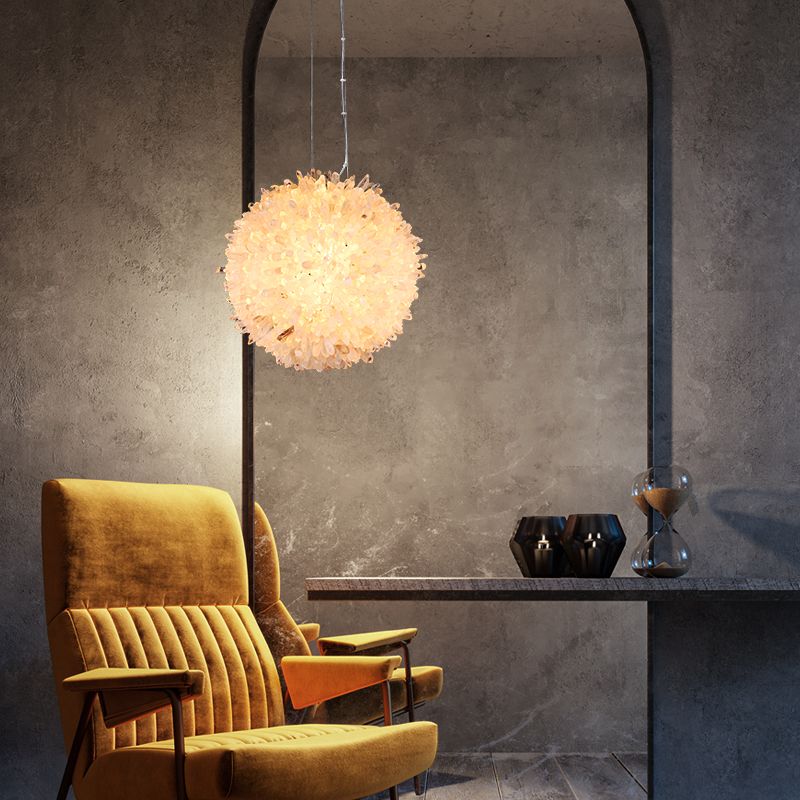 Besy Crystal Cluster Ball Pendant Light