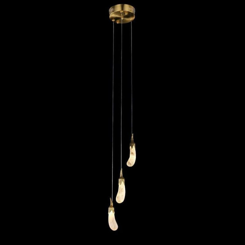 Besy Rock Crystal Eggplant Pendant Light