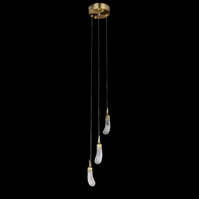 Besy Rock Crystal Eggplant Pendant Light