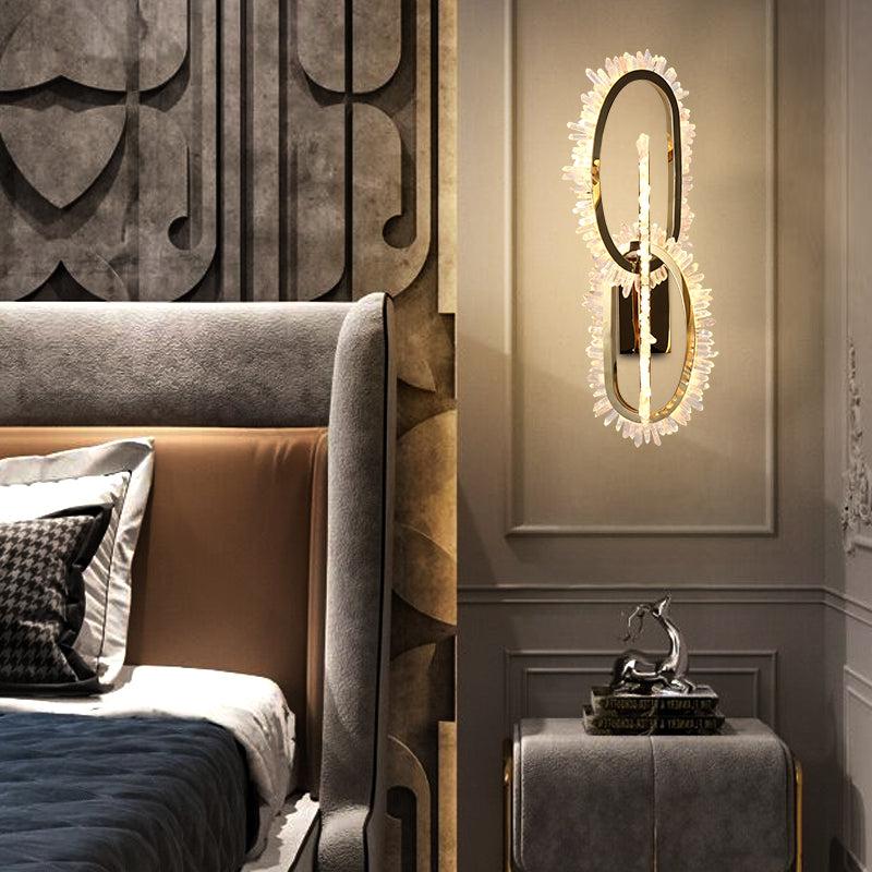 Besy Rock Crystal Unique Modern Wall Sconce