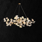 Ceramic Gingko Linear Branch Chandelier -kimoylights