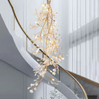 Ceramic Ginkgo Staircase  Long Branch Chandelier - kimoylights