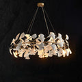 Ceramic Gingko Round Branch Chandelier - thebelacan