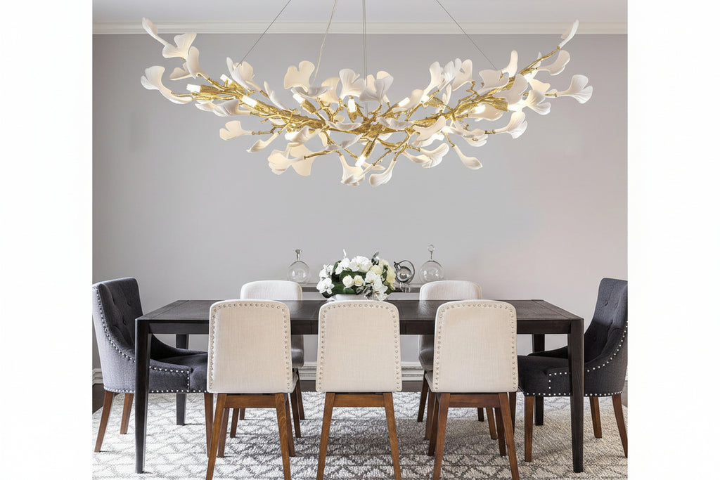 Modern Ginkgo Gold Tree Branches Chandelier - thebelacan