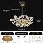 Modern Ginkgo Gold Tree Branches Chandelier -kimoylights