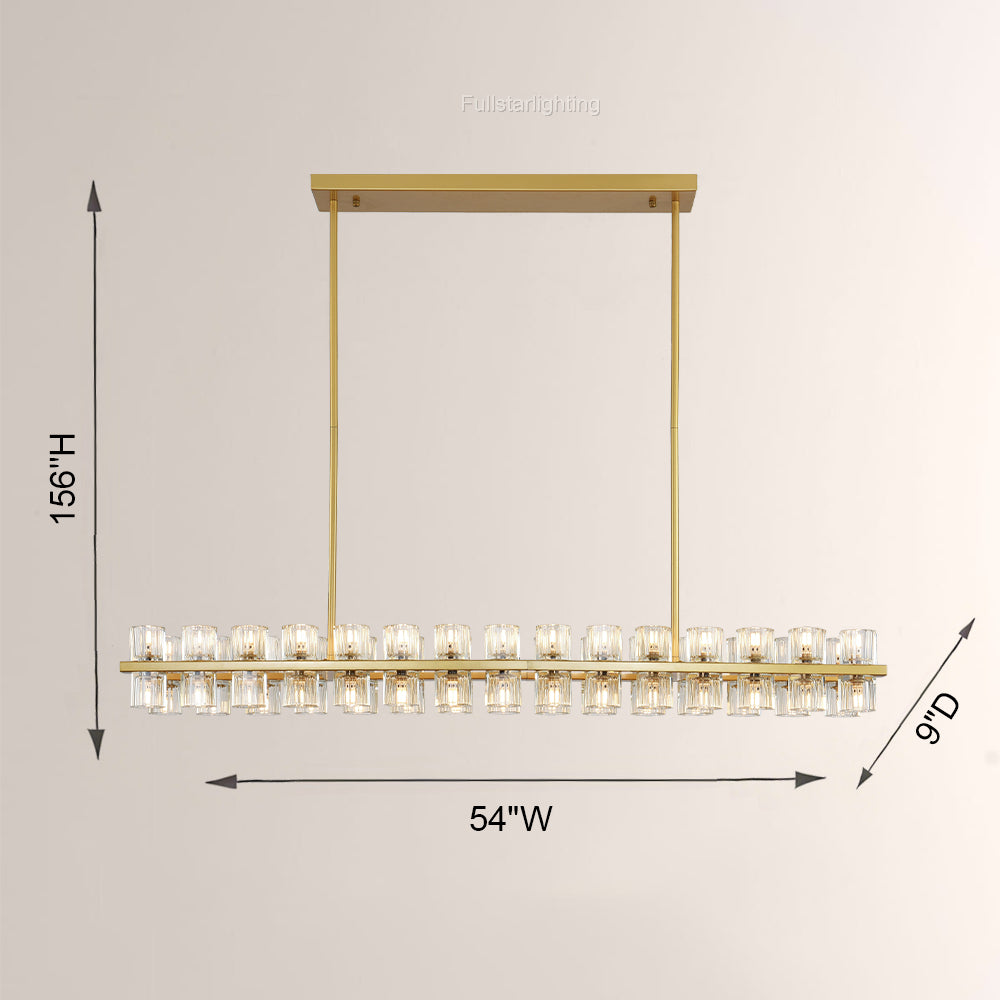Niko Wine-Glass Rectangular Chandelier 54''