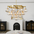 Cabrette Clear Glass Round Chandelier 48"
